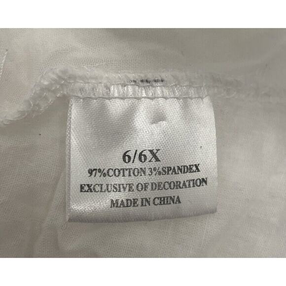 Girls White Eyelet Floral Dress Size 6/6x Cotton Blend Lined - Picture 6 of 6